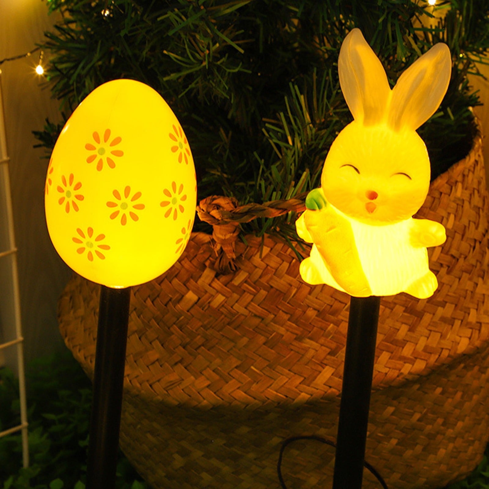 Stijggn 10 Easter Lights Outdoor Easter Decor LED Bunny Lights Plug in Easter Lights String for Indoor Outdoor Spring Decor & Easter Decor