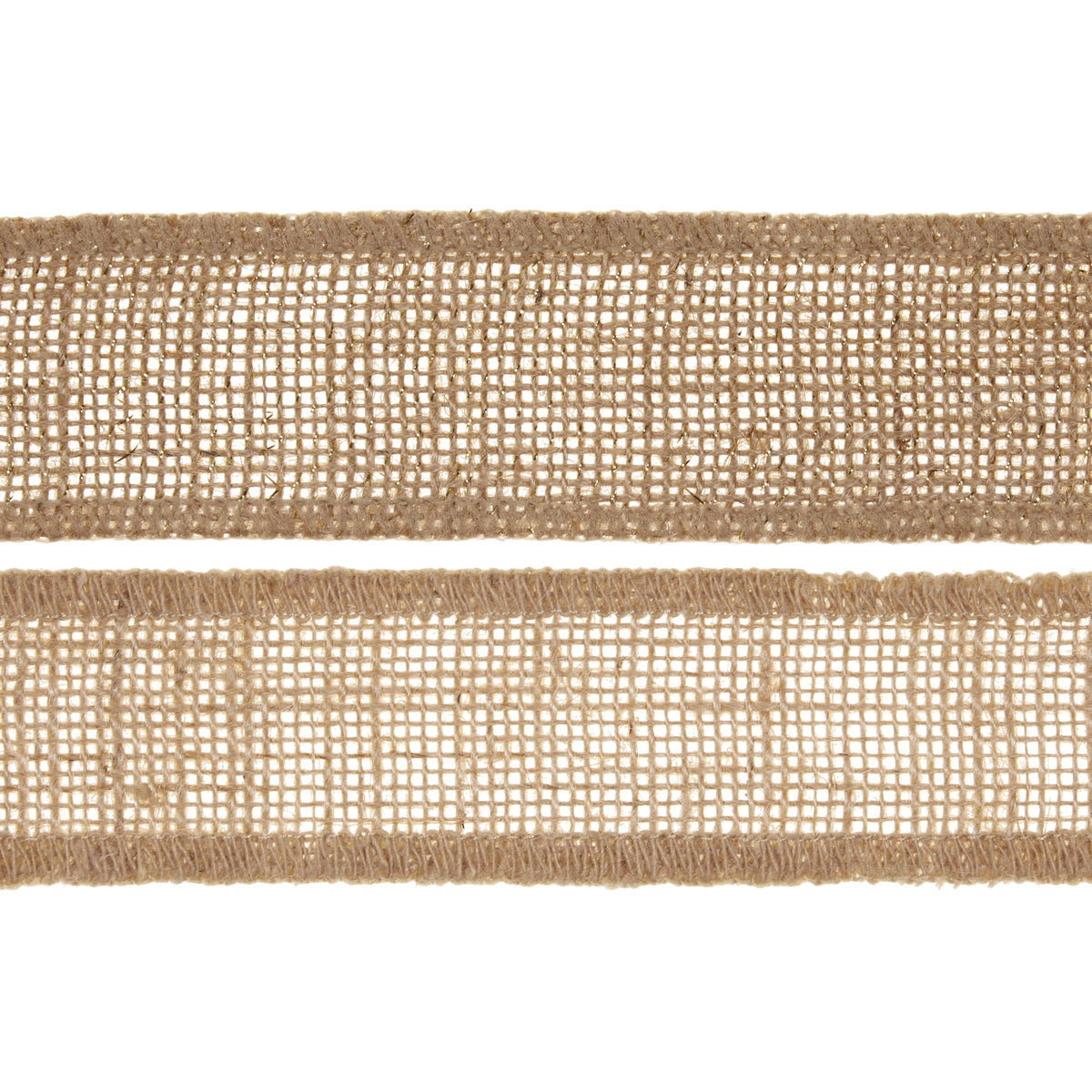 Love, Laugh, Craft Burlap Ribbon Set, 1.5"W x 3-Yds, Natural/White Stripe