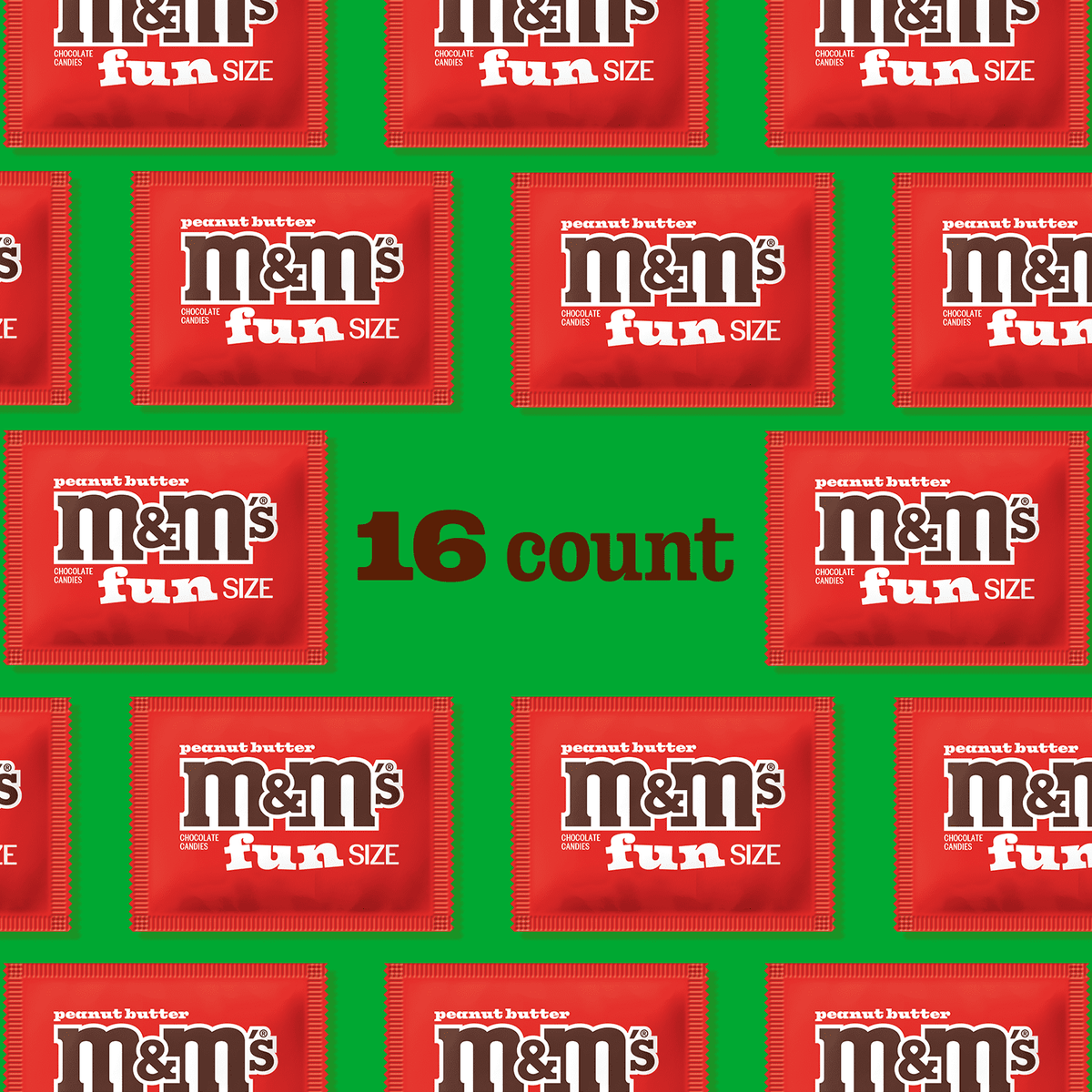 M&M's Fun Size Peanut Butter Milk Chocolate Halloween Candy - 6.53 oz Bag