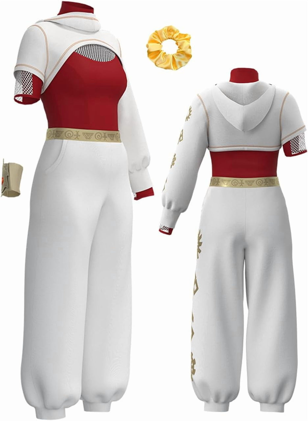 Guvpev Women Nova Bright Costume, Zombies 4 Costumes, Dawn of the Vampires Nova Cheerleader Cosplay Costume, Mesh Top Skirt Hoodies Wrist Prop Full Set Outfits, Halloween Fancy Dress Costumes