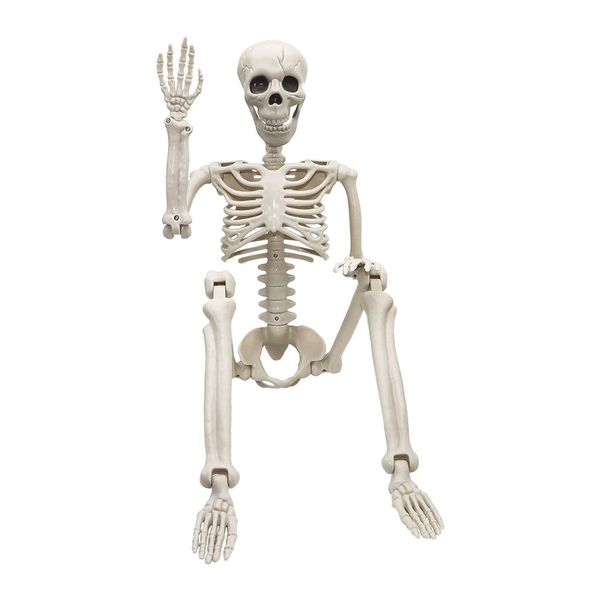 AGCAN 4 Packs Posable Halloween Hanging Skeleton Decoration, 16 Inch Halloween Decorations with Movable Joints for Graveyard Haunted House Props Decor Indoor Outdoor