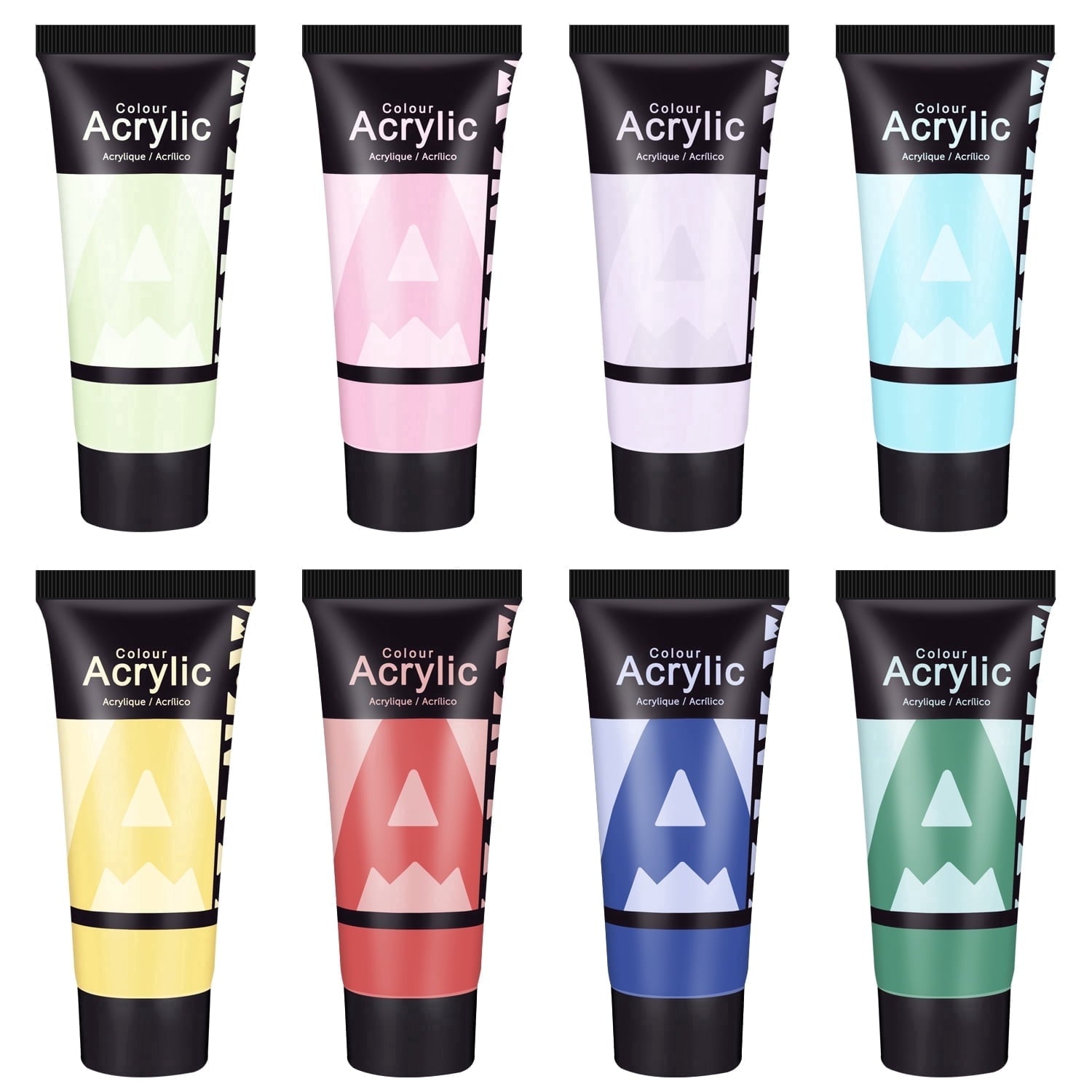 AUREUO Galaxy Glitter Acrylic Paint Set - 8 Twinkle Colors 0.71 Fl Oz / 21ml Tubes Sparkling Art Paints for Crafts Decor Non-toxic Painting Supplies for Artists