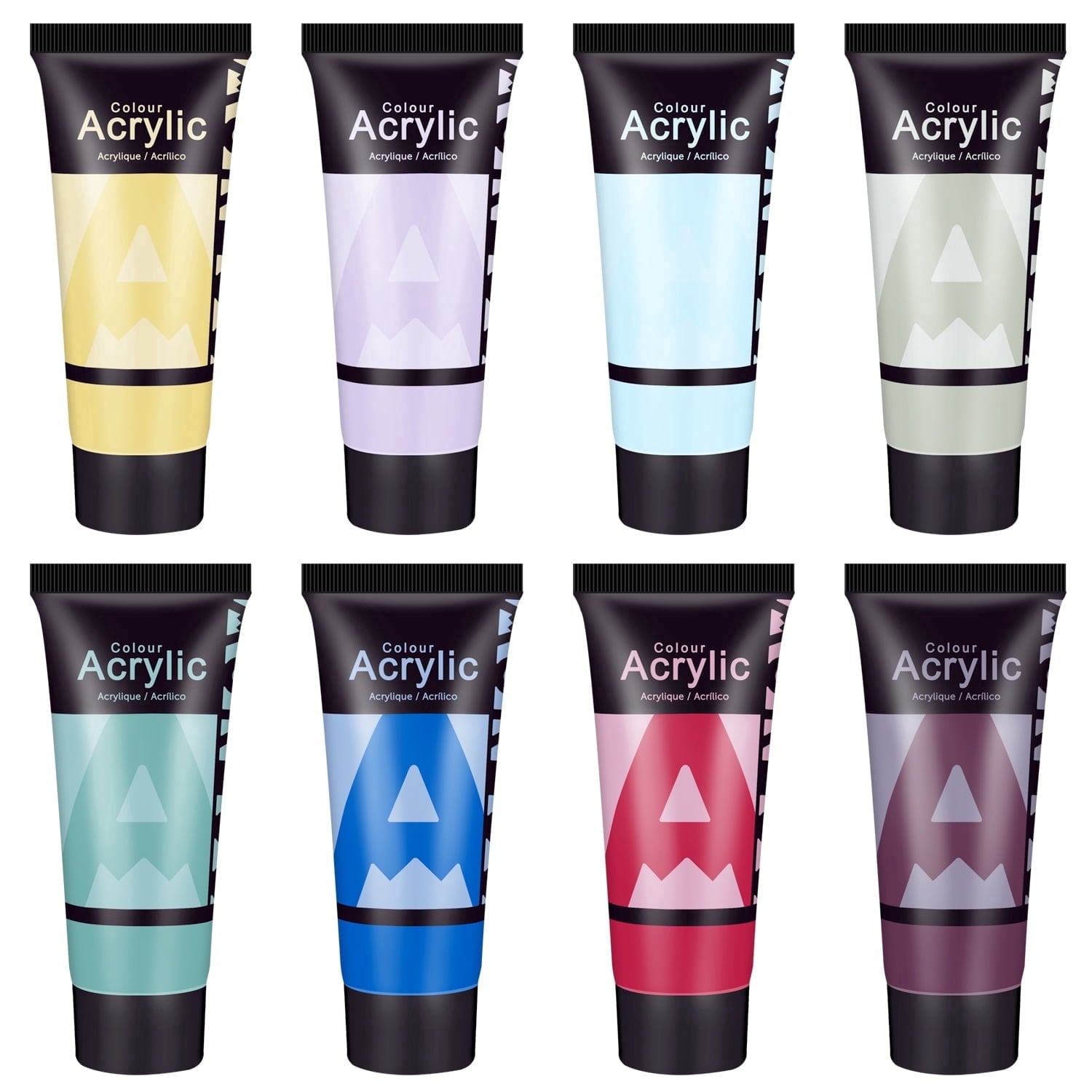 AUREUO Galaxy Glitter Acrylic Paint Set - 8 Twinkle Colors 0.71 Fl Oz / 21ml Tubes Sparkling Art Paints for Crafts Decor Non-toxic Painting Supplies for Artists