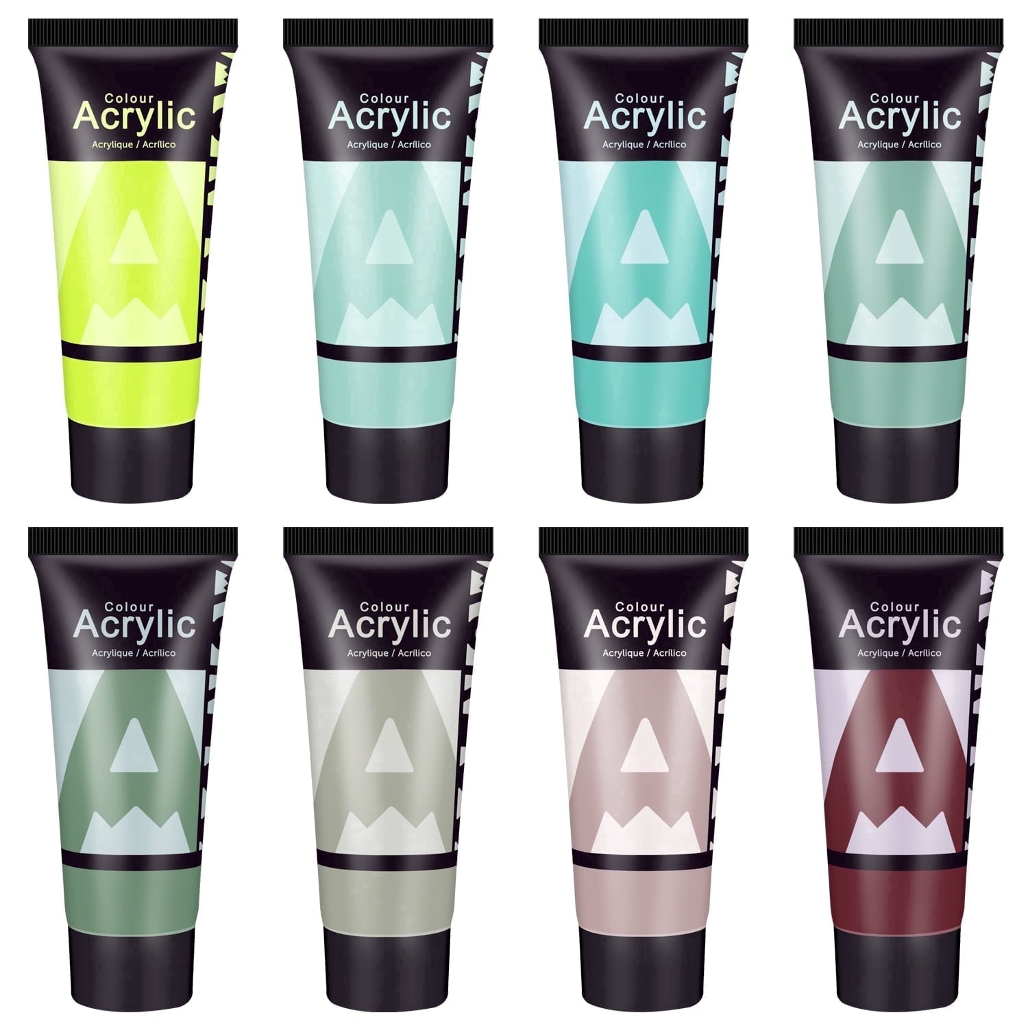 AUREUO Galaxy Glitter Acrylic Paint Set - 8 Twinkle Colors 0.71 Fl Oz / 21ml Tubes Sparkling Art Paints for Crafts Decor Non-toxic Painting Supplies for Artists