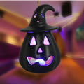 Summercome Halloween LED Flickering Candles Hanging Pumpkin Lanterns- Halloween Candles Battery Operated, Black