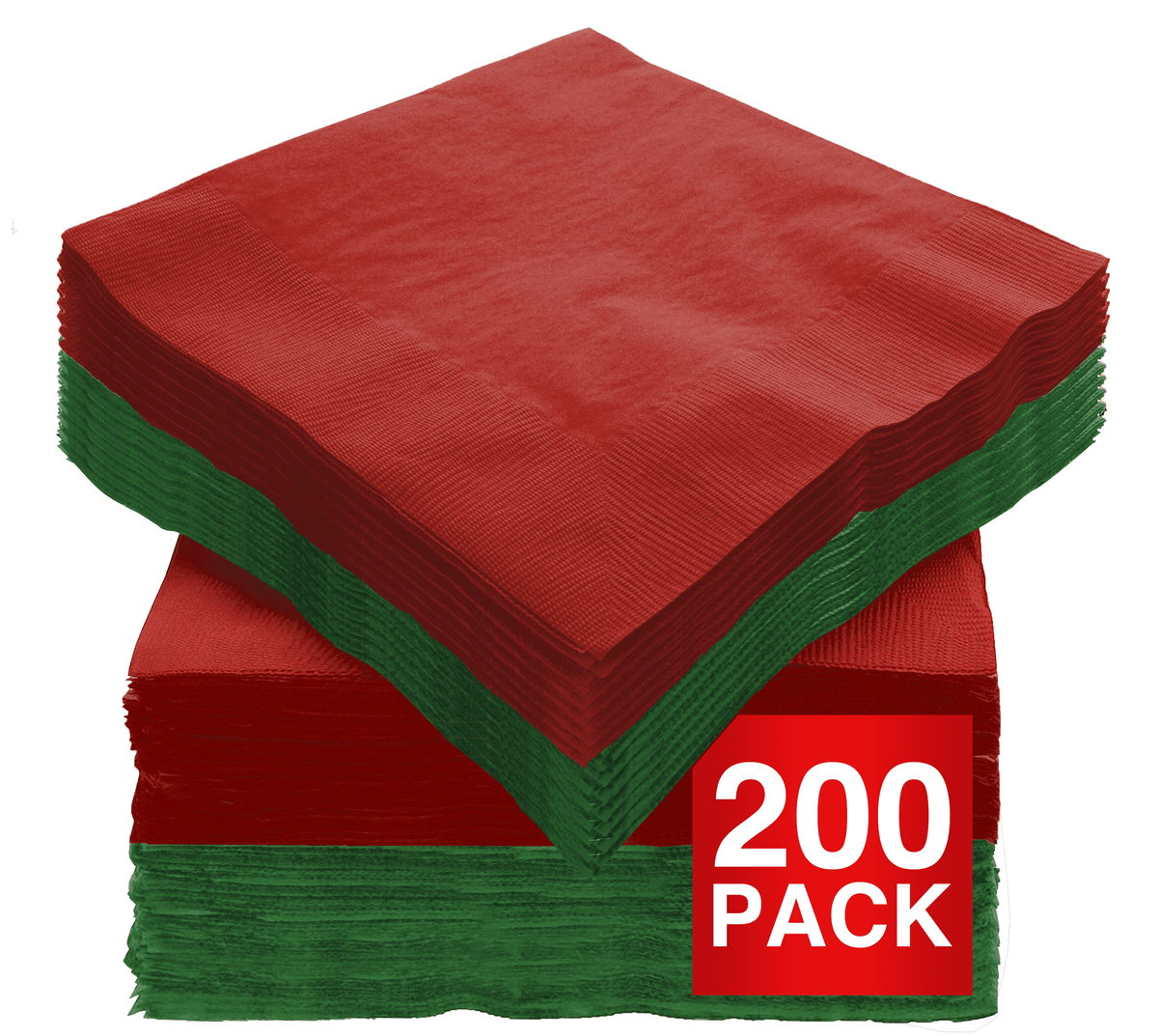 Amcrate Big Party Pack 200 Count Black Orange Beverage Napkins - Ideal for Halloween Party, Wedding, Party, Birthday, Dinner, Lunch, Cocktails. (5” x 5”)