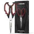 Astercook Halloween Kitchen Scissors, Gothic Skull Heavy Duty Shears for Cooking, Poultry, Herbs – Spooky Pumpkin Design, Dishwasher Safe, Perfect Gift for Halloween Party & Home Décor Red