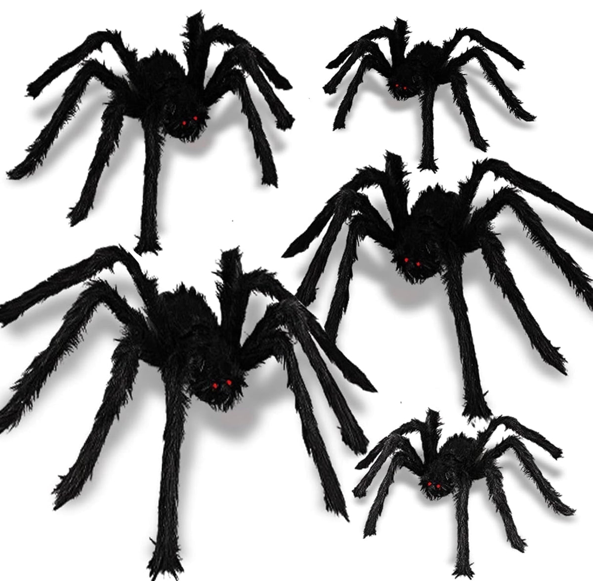 Ayieyill Spider Halloween Decorations Outdoor, 5FT Scary Giant Spider for Halloween Yard Decorations, Haunted House Props, 1pc