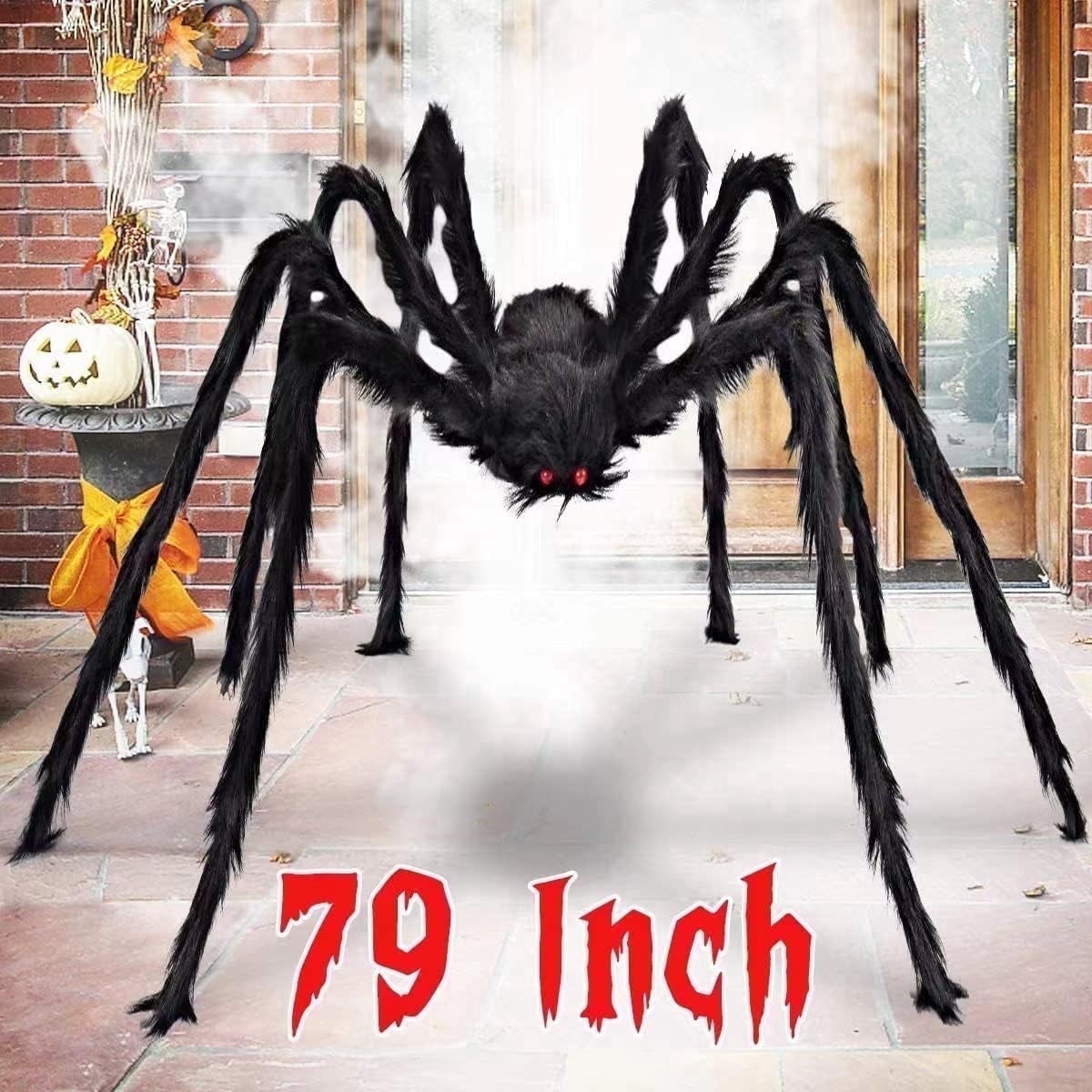 Ayieyill Spider Halloween Decorations Outdoor, 5FT Scary Giant Spider for Halloween Yard Decorations, Haunted House Props, 1pc
