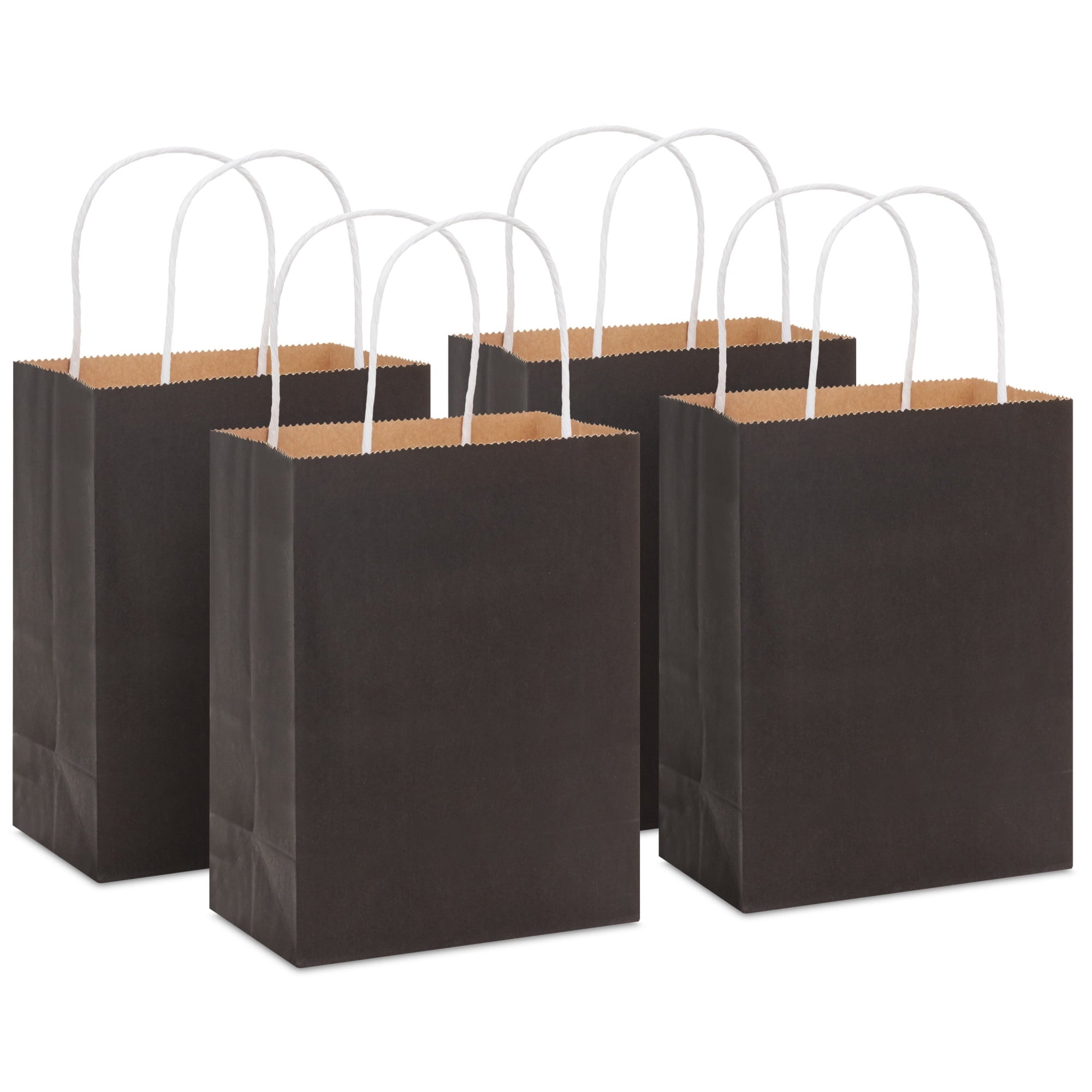 Hallmark Small Halloween Gift Bags (Solid Black) Set of 4, 4 Count