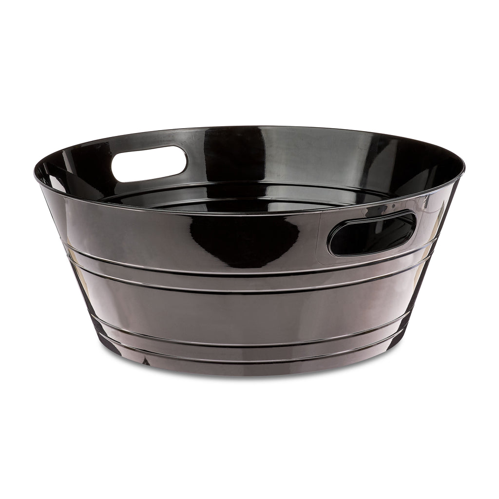 Way To Celebrate Black Plastic Party Tub with Handles, 17.6 in, 420 oz