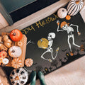 BLEUM CADE Halloween Doormat Outdoor Welcome Mat Dancing Skulls Door Mat Outside Entry Rug,18" x 30"