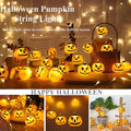 BZPIZ Halloween Decorations Halloween Pumpkin String Lights Pumpkin String Lights Plug in, 20 Orange Lights String Connectable Indoor/Outdoor for Outdoor, Indoor, Window, Patio, Party Dec