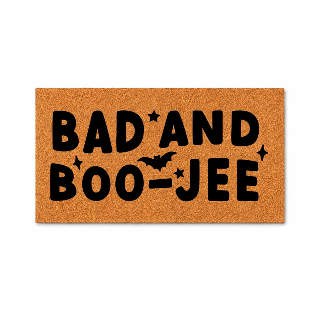 Bad and Boo-Jee Halloween Door Mat | Funny Boojee Doormat | Bougie Welcome Door Mat | Fall Autumn Decor Gift | Home Doormat | Custom Doormat