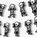 Big Dot of Happiness Skeletons Garland Banner, Halloween Party Decorations Backdrop, 30 Feet of Cord, 15 Paper Dancing Skeleton Bones