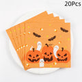 Boovnll Halloween Napkins 20 Count Cute Patterns Disposable Paper Napkins for Halloween Party Table Decor Supplies, Orange