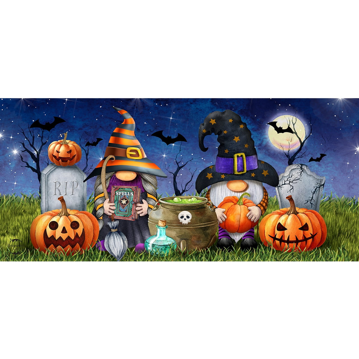 Briarwood Lane Halloween Gnomes Mini Mat 22x10 Indoor Outdoor For Halloween Doormat
