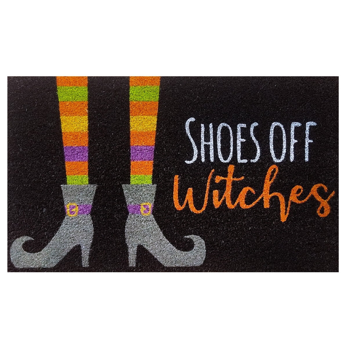 Briarwood Lane Everyday Halloween Coir Doormat 30x18 Shoes Off Witches For Halloween Coir Doormat