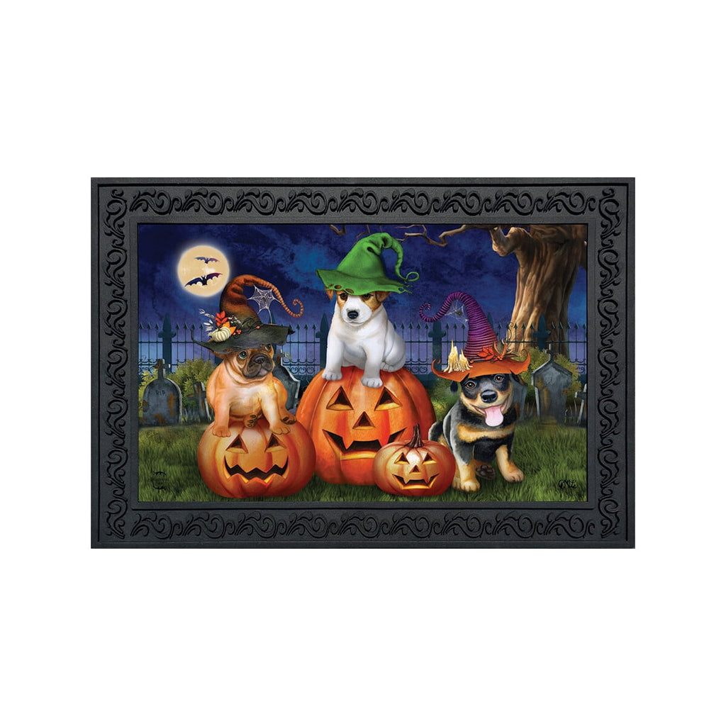 Briarwood Lane Halloween Doormat 30x18 Indoor Outdoor Spooky Pups For Halloween Doormat