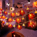 Btomtd 118.11 inch Pumpkin and Maple Leaf Lantern String Light Halloween Thanksgiving Decorative Light for Autumn Festival Porch Pathway or Table Decor, Orange