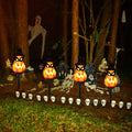 Btomtd Solar Lantern Light Outdoor Halloween Decor Resin Craft Pumpkin Ground Insertion Lamp for Garden Ghost Festival Solar LED Garden Light, C