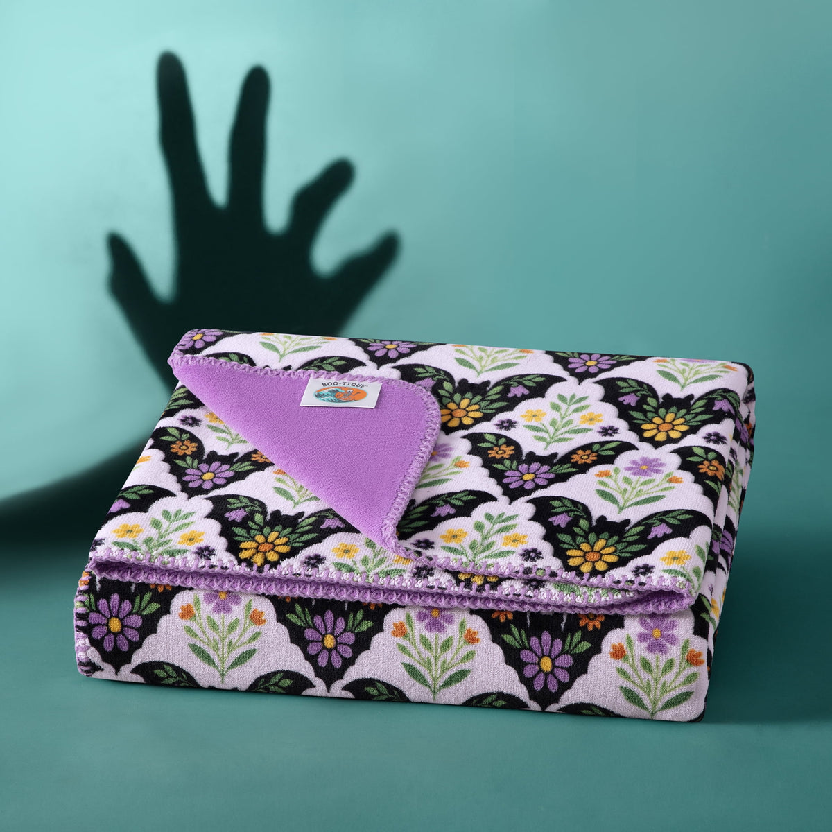 Boo-tique Soft Throw Blanket, Plush Fleece Blanket, Halloween Mermaids, Black, 50" x 72"
