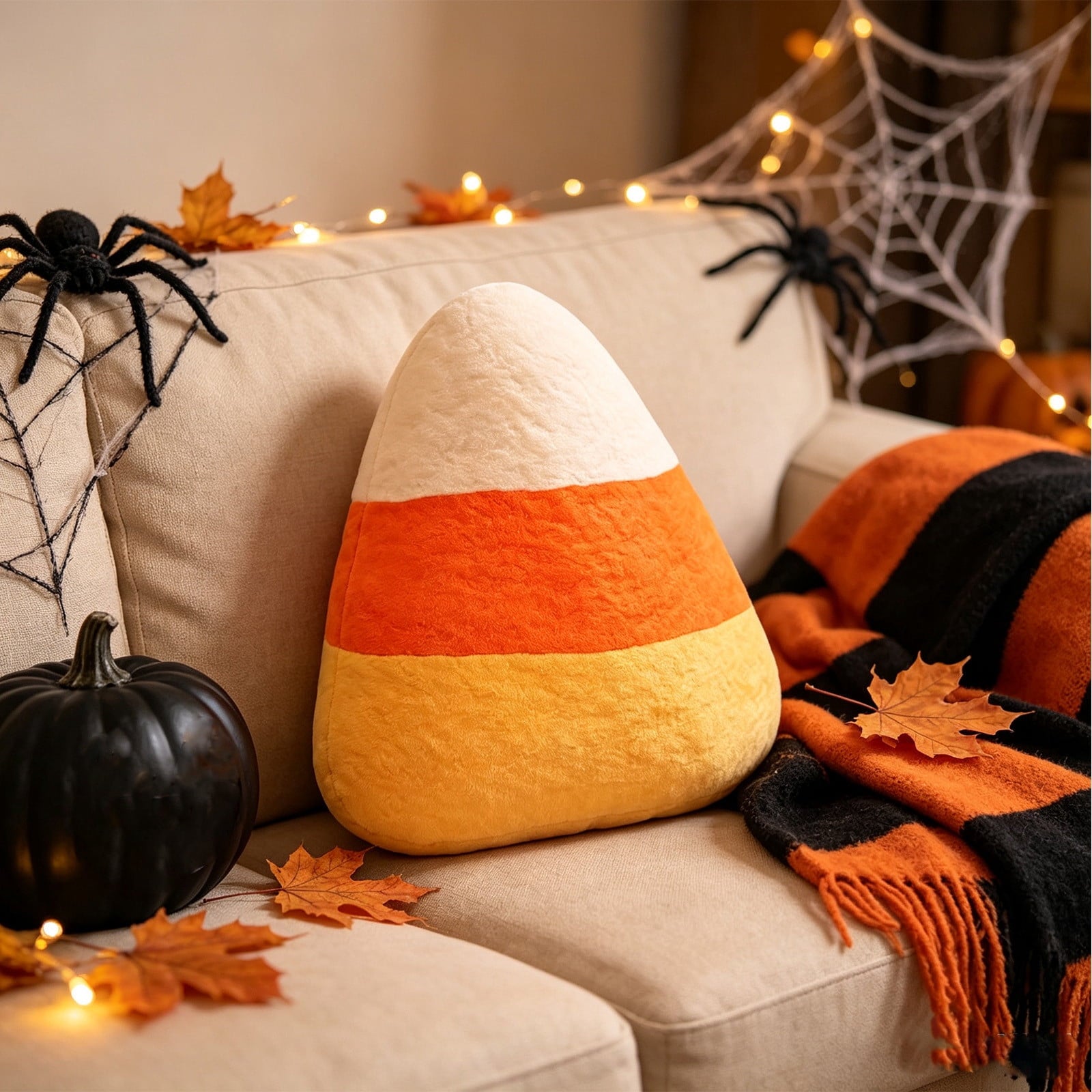 Halloween Ghost Reading Book Throw Pillow Cover, Spooky Library Bookshelf Skull Candlestick Decorative Pillowcase, Retro Halloween Cushion Cover