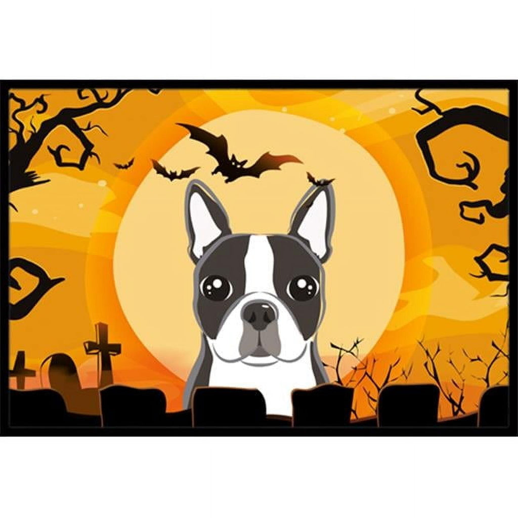 Halloween Boston Terrier Door Mat