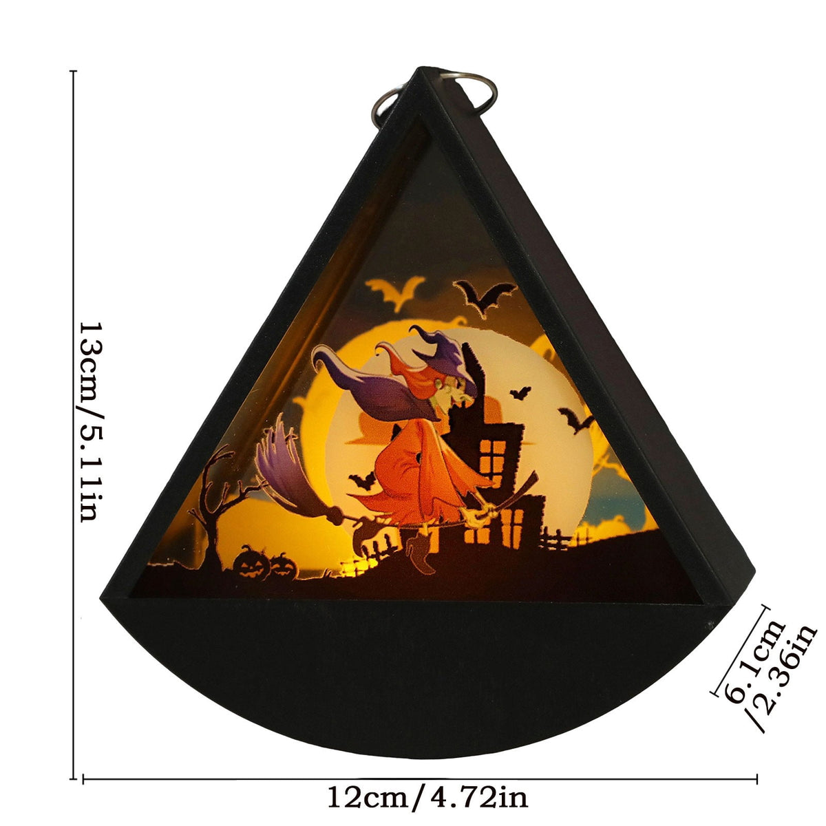 Cheapark Halloween Lanterns Decorations, Battery Operated Black Pumpkin Witch Lanterns, Flickering Light For Indoor Party Home Decor