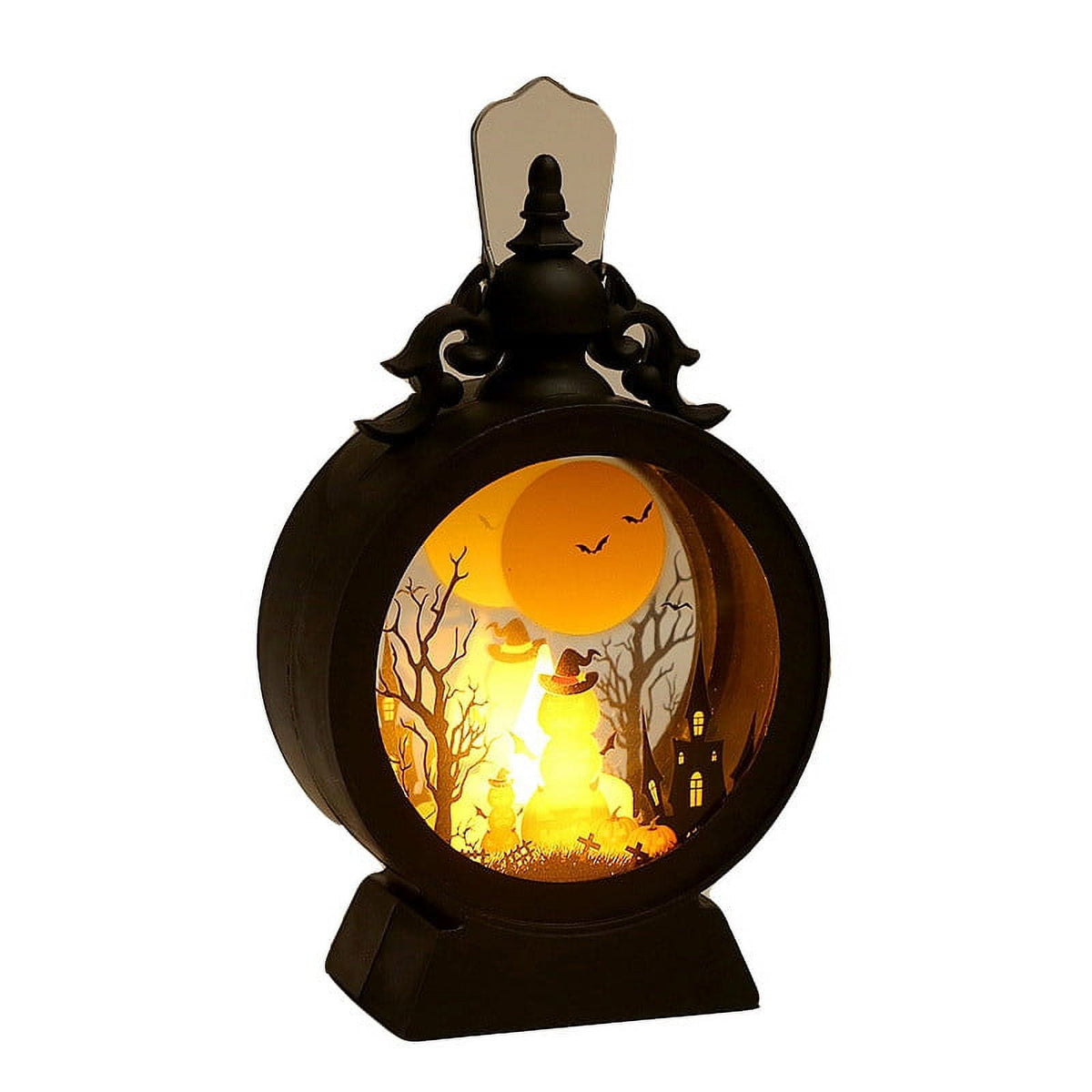 Cheapark Halloween Lanterns Decorations, Battery Operated Black Pumpkin Witch Lanterns, Flickering Light For Indoor Party Home Decor