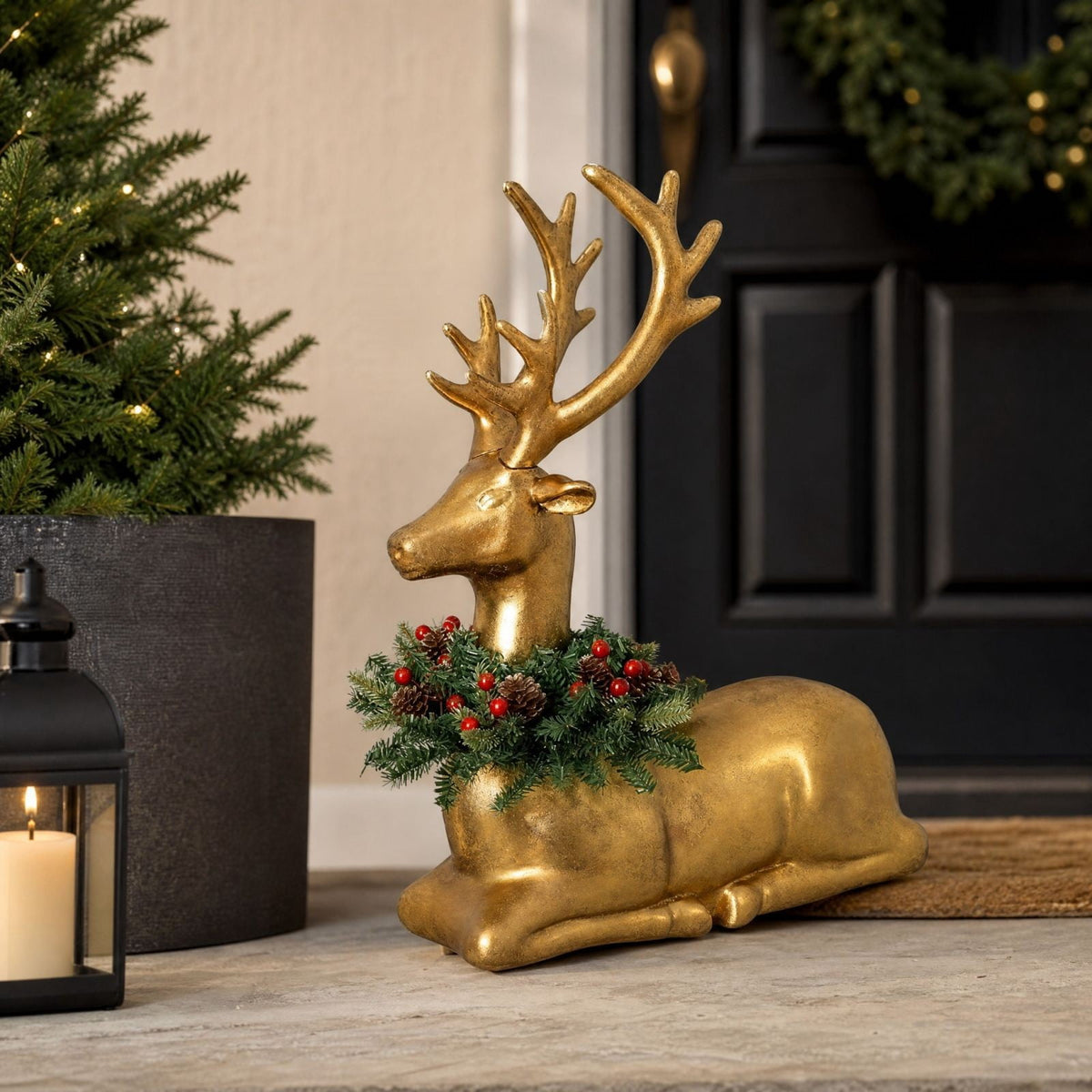 Clearance! Christmas Golden Retriever Statue with LED Lights, Cute Dog Holding Puppy Figurine, Christmas Decoration Indoor Outdoor, Gift for Kiddo Adults