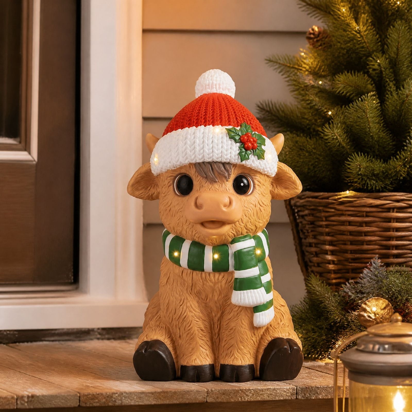 Clearance! Christmas Golden Retriever Statue with LED Lights, Cute Dog Holding Puppy Figurine, Christmas Decoration Indoor Outdoor, Gift for Kiddo Adults