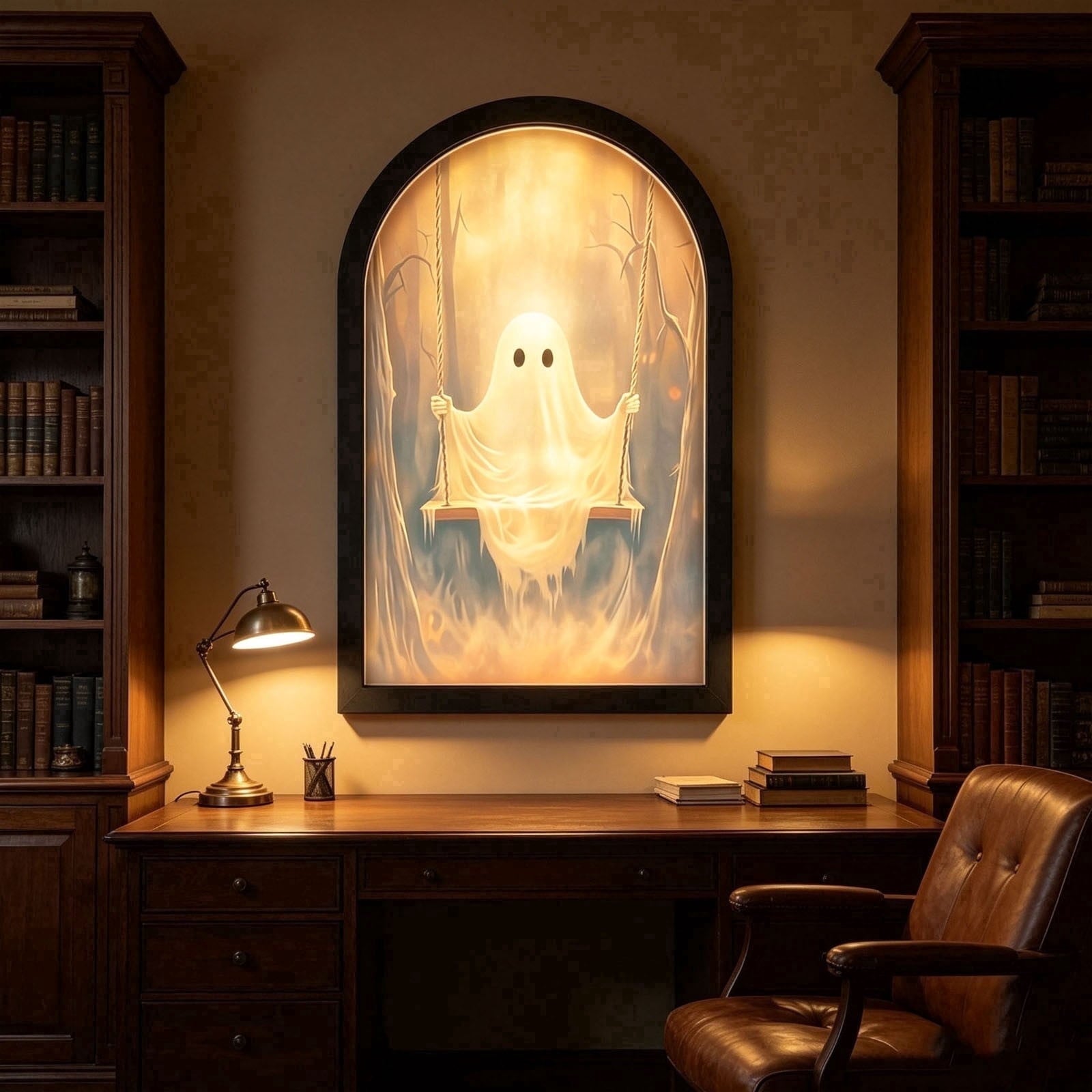 Clearance Martha Ghost Mirror! Halloween Decorations Indoor Gifts, LED Ghost Mirror Hologram,Spooky Gothic Decor,Haunted Mirror Halloween Decorations,Vintage Wall Decor for Living Room Fireplace