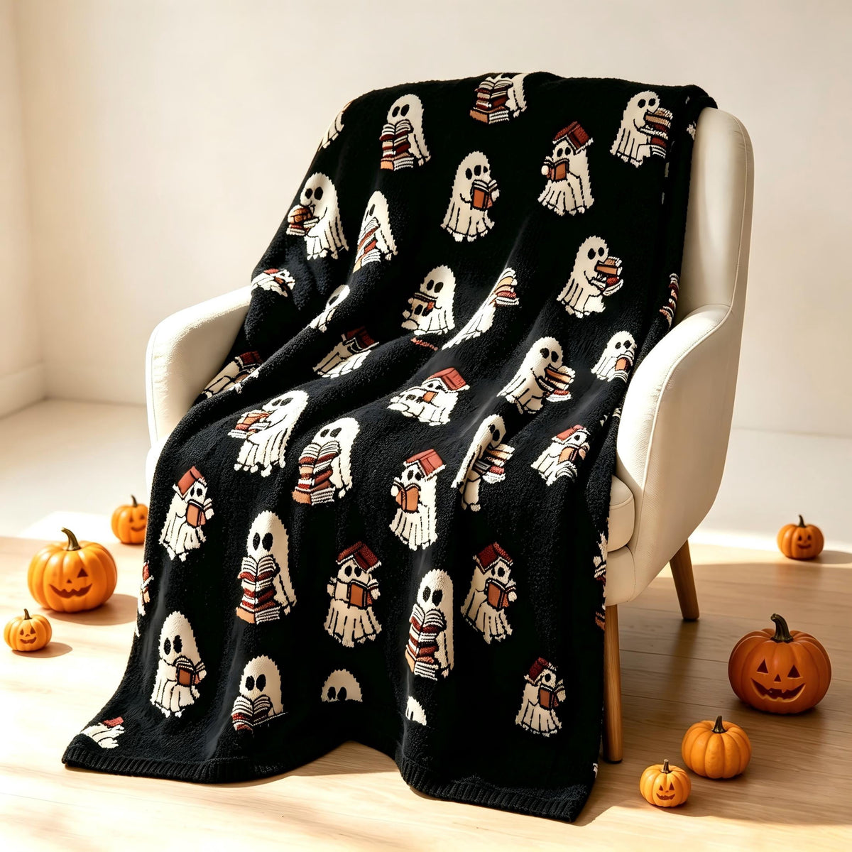 Vggrvlo Up to 25% Off Halloween Halloween Themed Throw Blanket Autumn Leaves Fall Throw Blanket for Couch Cute Halloween Blanket for G-irls B-oys K-ids Women Men