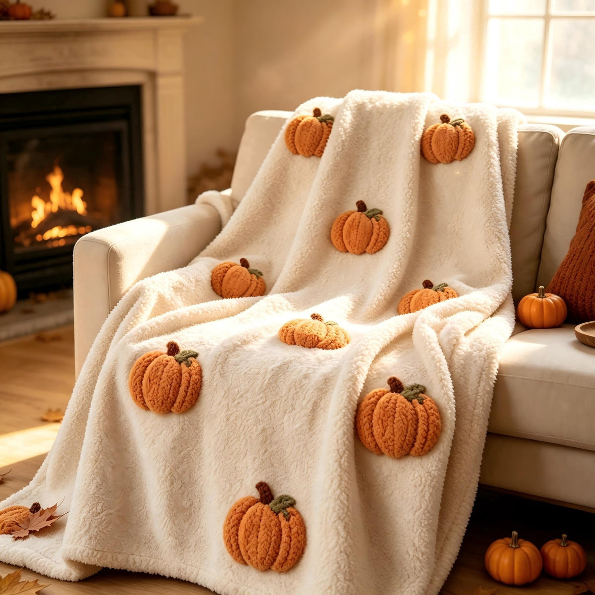 Vggrvlo Up to 25% Off Halloween Halloween Themed Throw Blanket Autumn Leaves Fall Throw Blanket for Couch Cute Halloween Blanket for G-irls B-oys K-ids Women Men