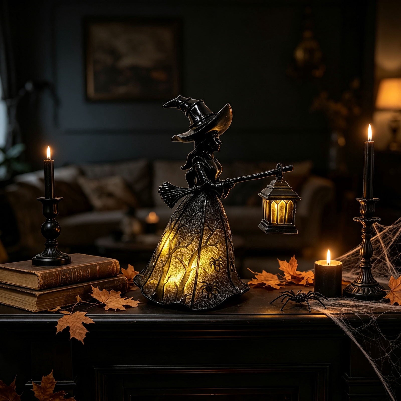 YZEGDCH Halloween 3D Ghost Campfire Flickering Night Light 2 Funny Roasting Marshmallows at Campfire LED Electric Faux Flameless Campfire Nightlight Funny Halloween Decor