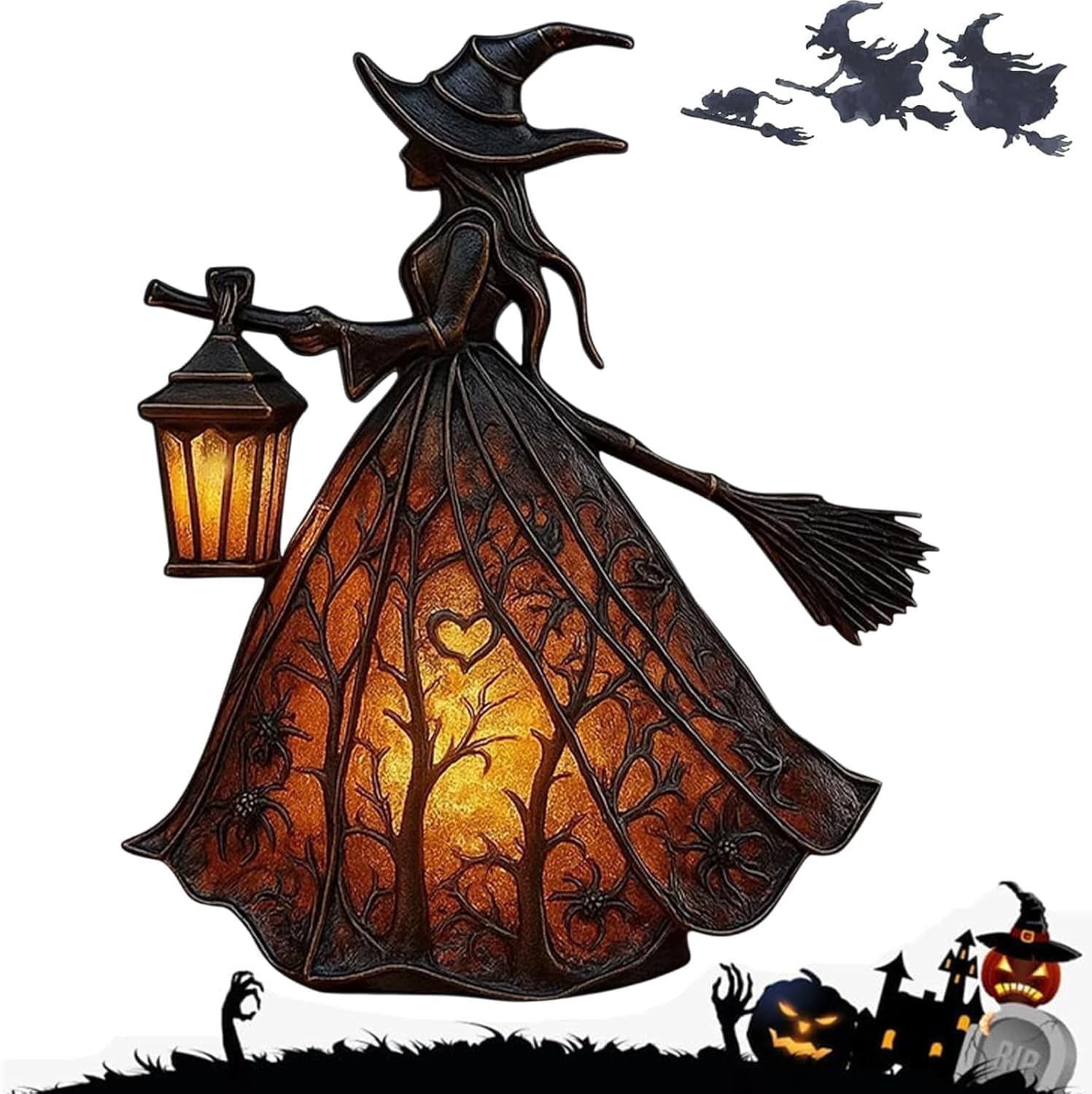 YZEGDCH Halloween 3D Ghost Campfire Flickering Night Light 2 Funny Roasting Marshmallows at Campfire LED Electric Faux Flameless Campfire Nightlight Funny Halloween Decor