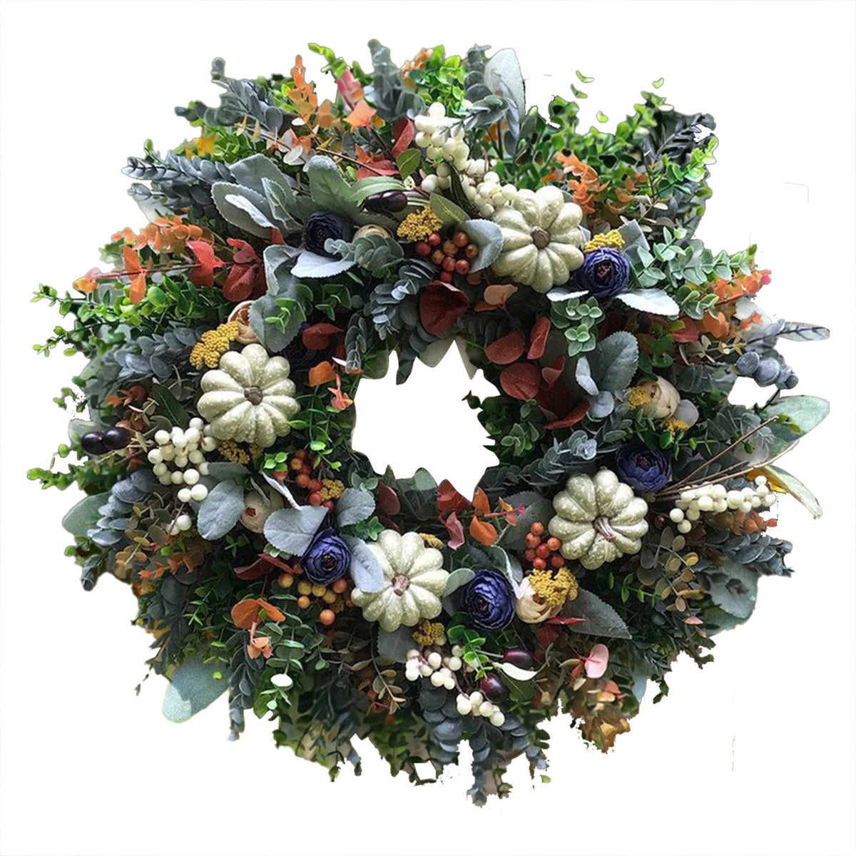 Decorative Wreath, Pumpkin Wreathfall Pumpkin Wreath, Year Round Wreath for Front Door, Artificial Wreath, Front Door Wreath, Family Farmhouse Decor and Spring Wreath, Easter Wreath