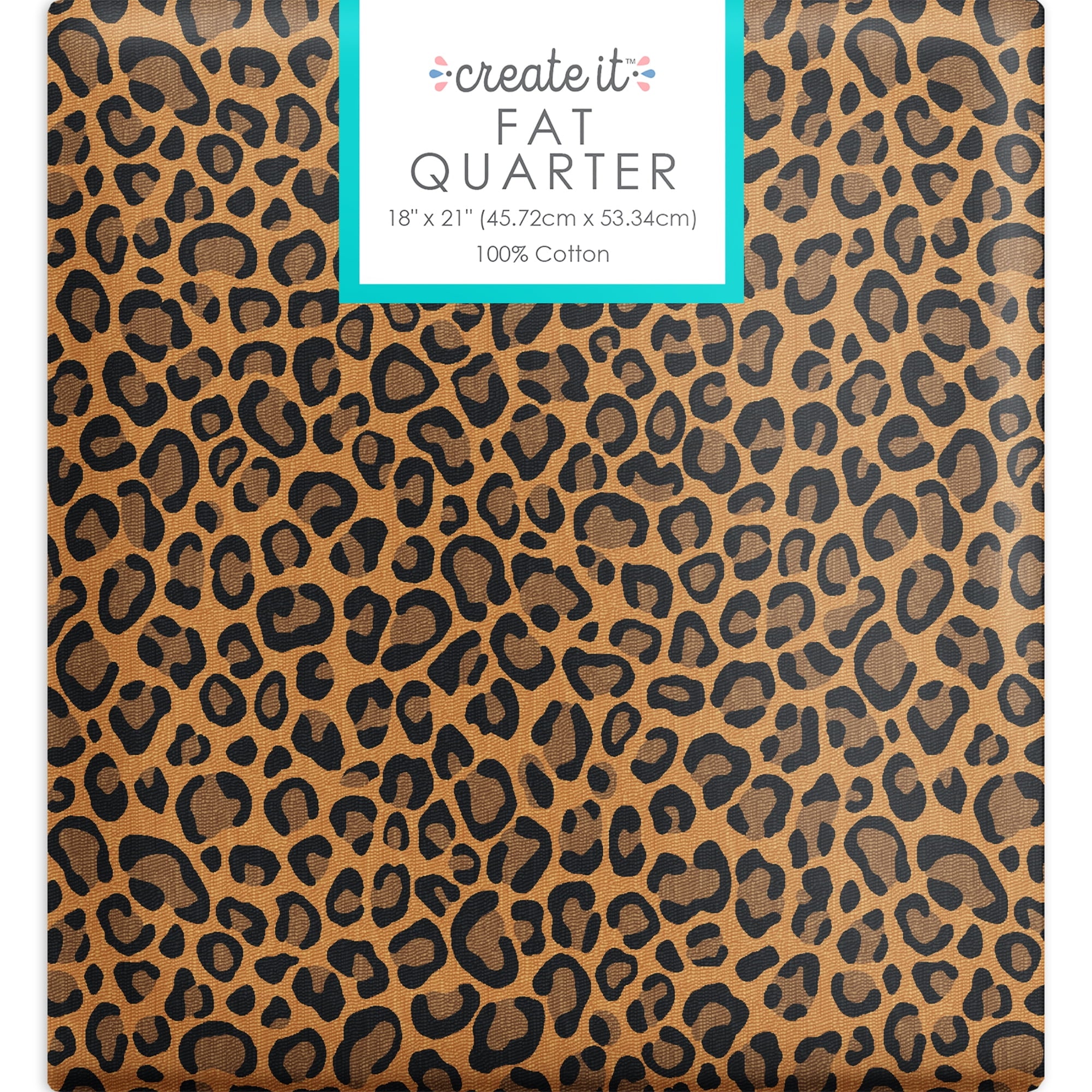 Fat Quarter 100% Cotton Cheetah, Brown, 18"x 21" for Quilting & Sewing, 1 Each