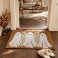 Cute Ghost Family Halloween Doormat - Spooky Fall Welcome Mat with Five Playful Ghosts for Front Porch Entryway Indoor Outdoor Decor