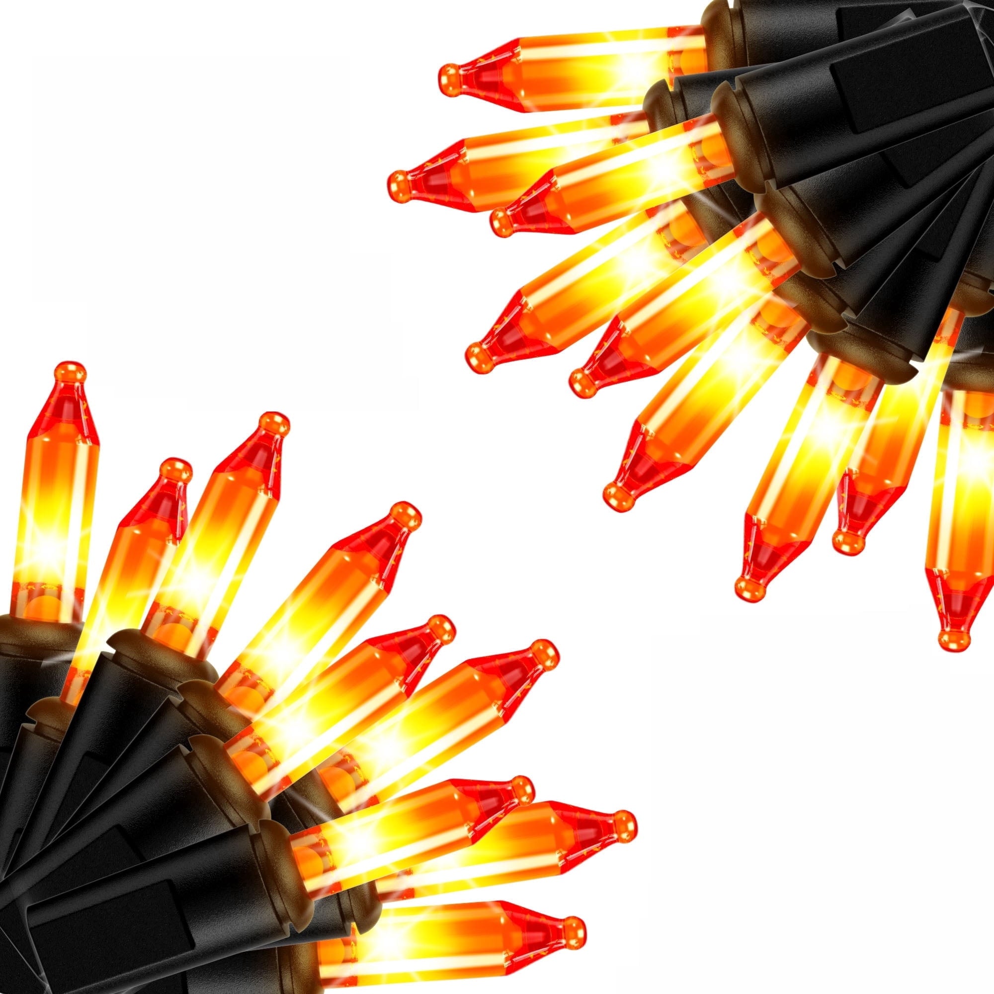 DAYBETTER Halloween String Lights, 32.8ft 100ct Incandescent Mini Lights, with 100 Count Orange Waterproof Bulbs, for Party, Yard, Christmas Tree, Halloween Decorations