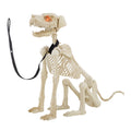 Way To Celebrate Animated Skeleton Dog Halloween Decoration, Beige, 60 in