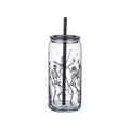 Way to Celebrate Halloween Dancing Skeleton Glass Can Sipper Tumbler, 20 oz
