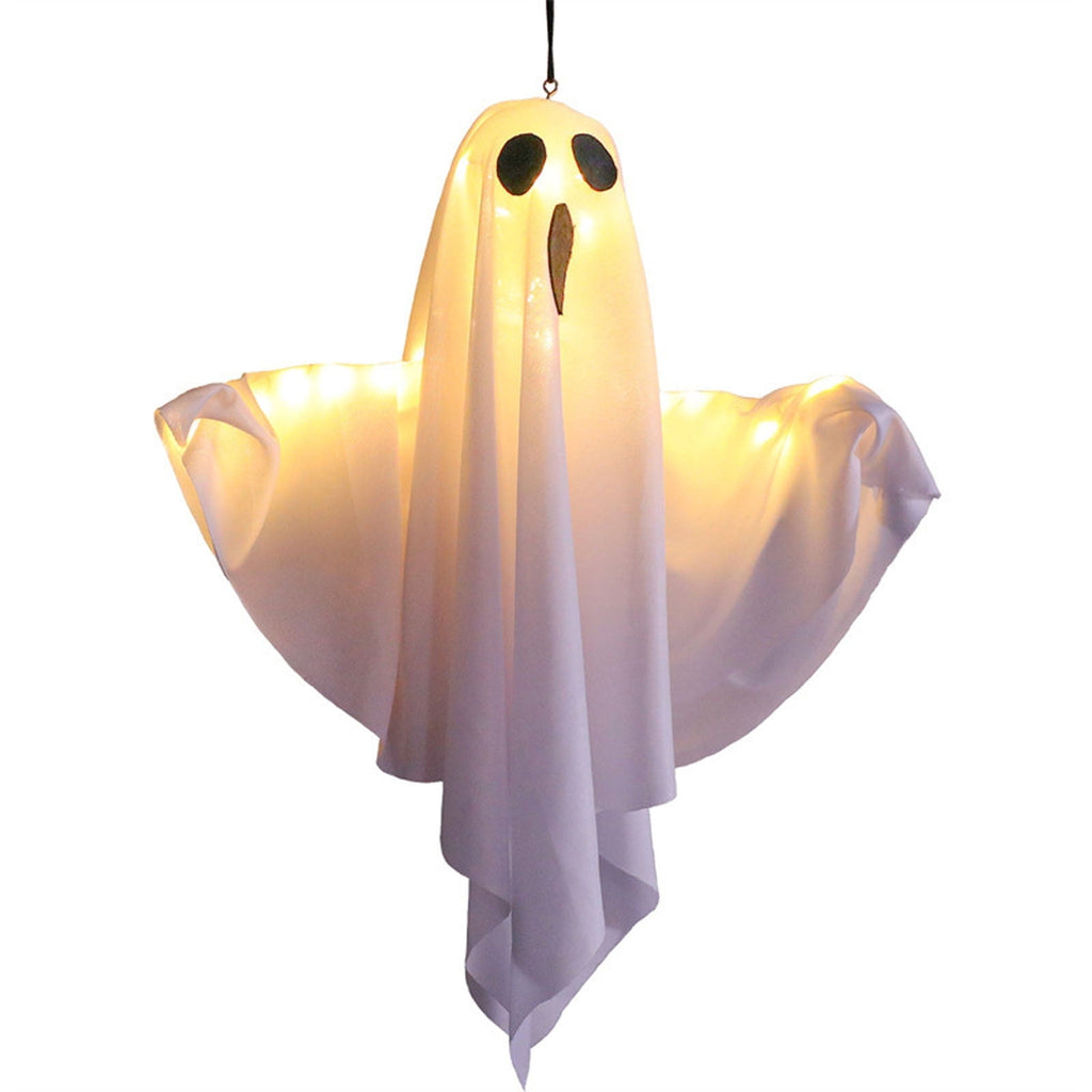 Darzheoy Halloween Decorations 20" Hanging Ghosts Light Up Decor Warm LED Ghost Light Bedroom Wall Indoor Outdoor Fall Party Garden Patio Front Porch Yard Halloween Ghost Decor Gifts