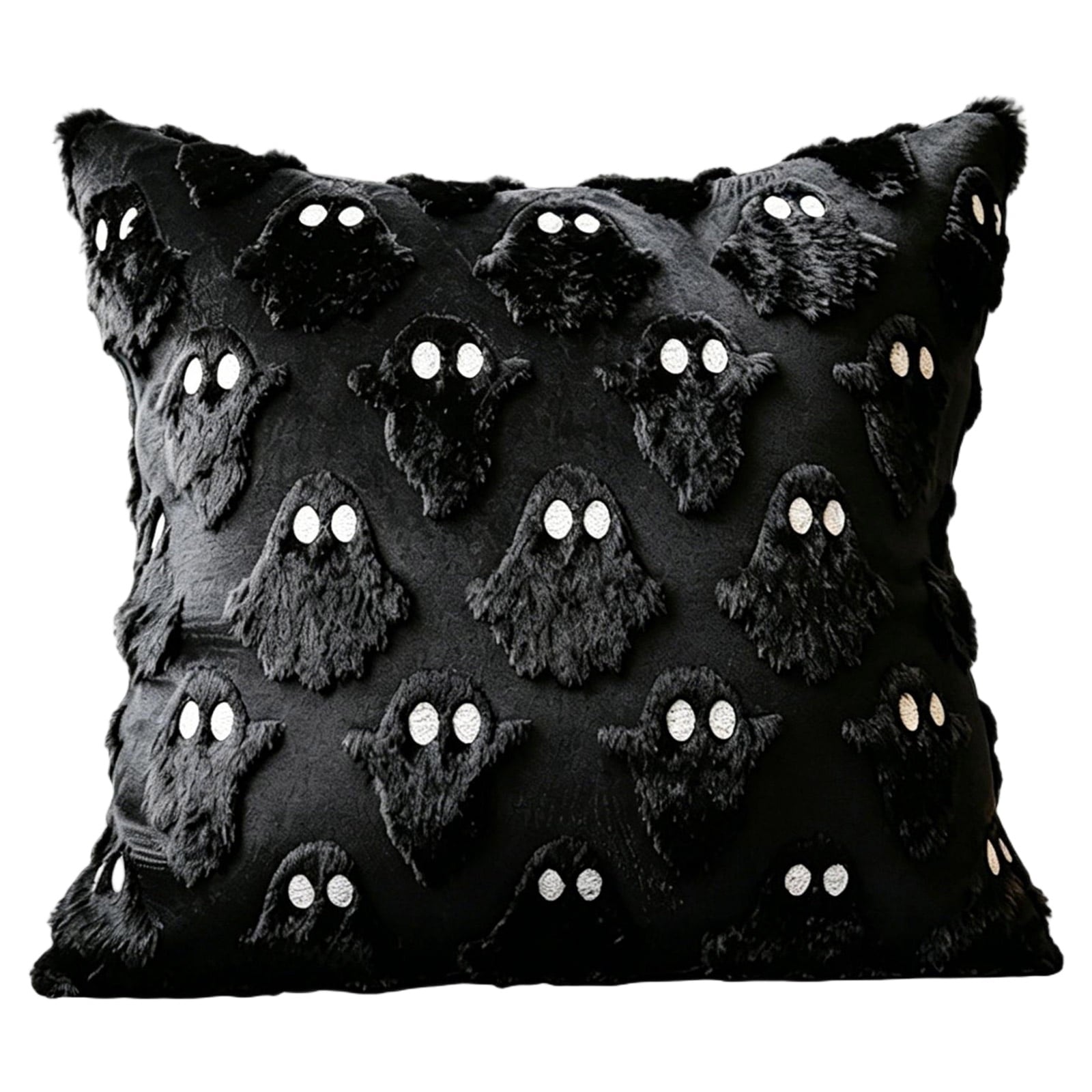 Decorative Pillow Plush Ghost Throw Pillow Cover 18 X 18 Inch 1 Piece for Couch Bedroom Halloween Home Decor