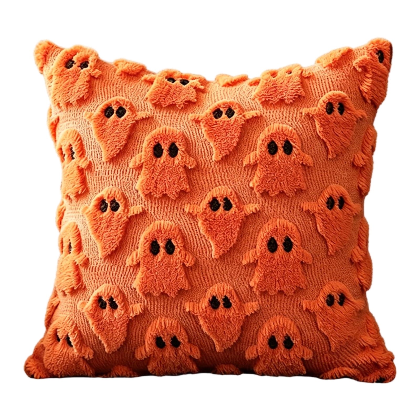 Decorative Pillow Plush Ghost Throw Pillow Cover 18 X 18 Inch 1 Piece for Couch Bedroom Halloween Home Decor