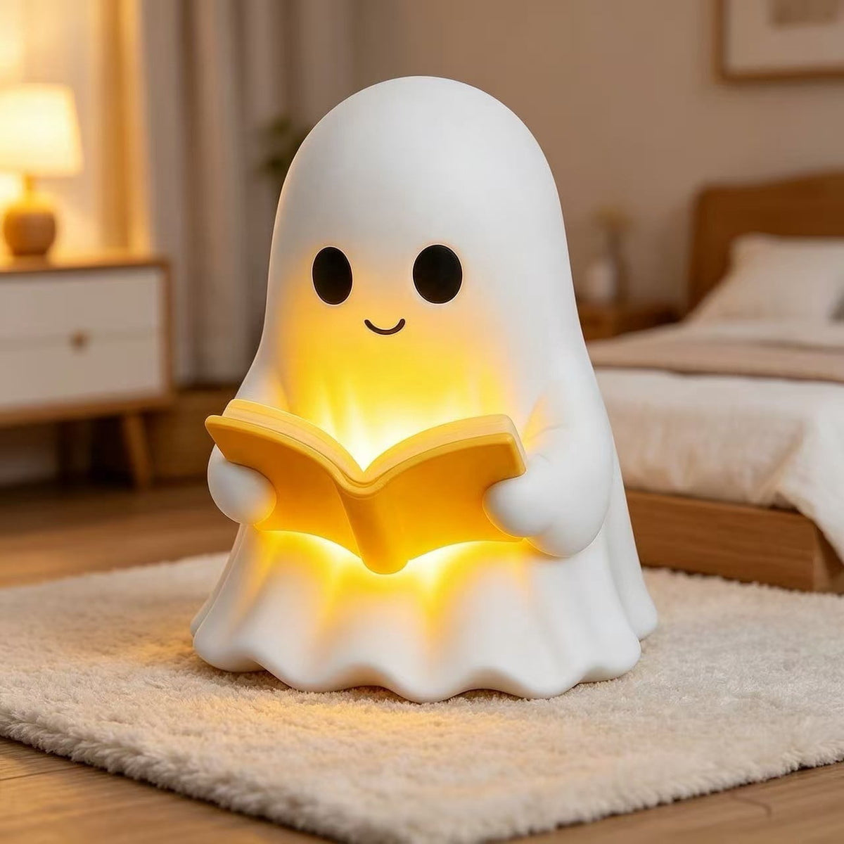 Diceymbol Halloween Decorations and Fall Decor, Halloween Venue Decoration Ghost Props LED Illuminated Ghost Decorations for Tabletop, Mantel, Shelf Indoor Outdoor 9.05 inch