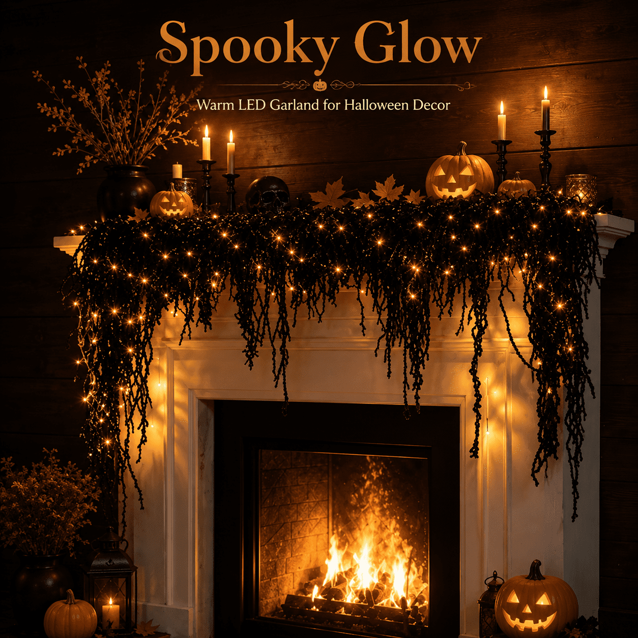 Diceymbol Halloween Decorations and Fall Decor, Halloween Venue Decoration Ghost Props LED Illuminated Ghost Decorations for Tabletop, Mantel, Shelf Indoor Outdoor 9.05 inch