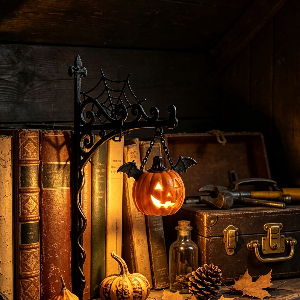 Diceymbol Halloween Decorations and Fall Decor, Halloween Venue Decoration Ghost Props LED Illuminated Ghost Decorations for Tabletop, Mantel, Shelf Indoor Outdoor 9.05 inch