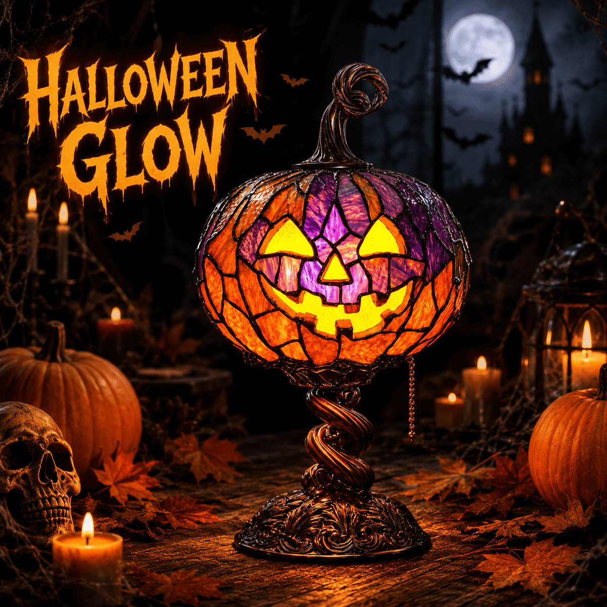 Diceymbol Halloween Decorations and Fall Decor, Halloween Venue Decoration Ghost Props LED Illuminated Ghost Decorations for Tabletop, Mantel, Shelf Indoor Outdoor 9.05 inch